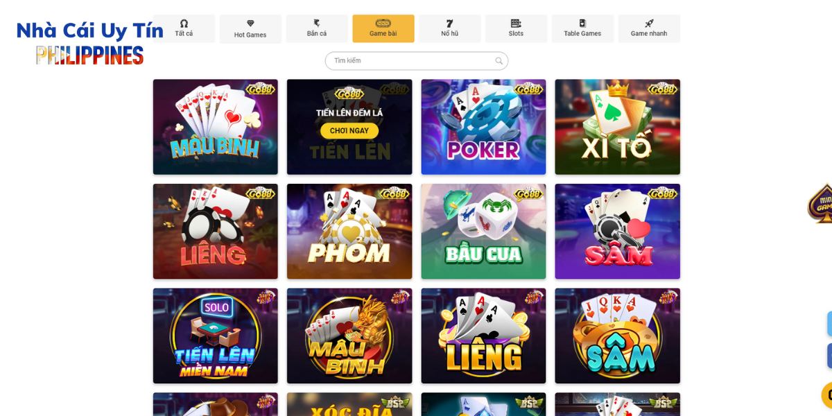 Các loại game bài FIVE88