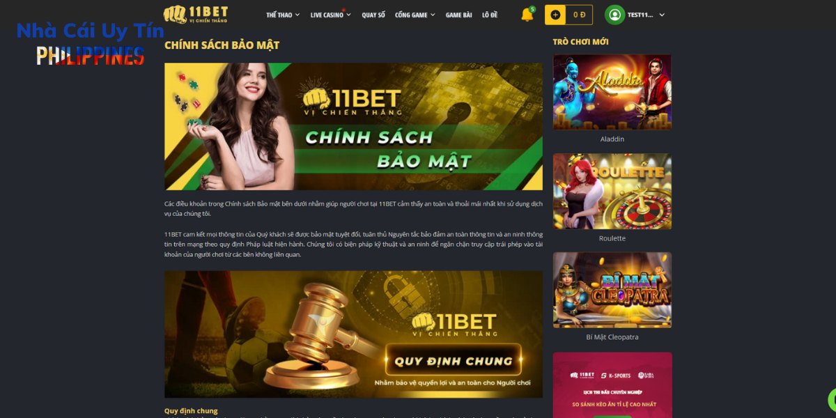 Chính sách bảo mật tại 11BET