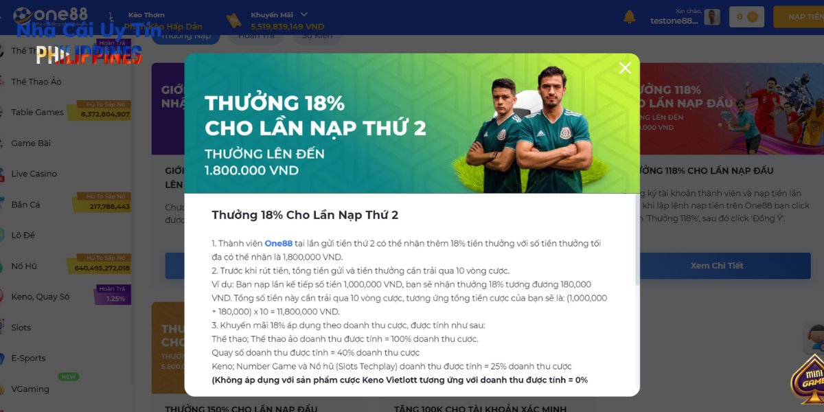 Chương trình thưởng nạp lần hai